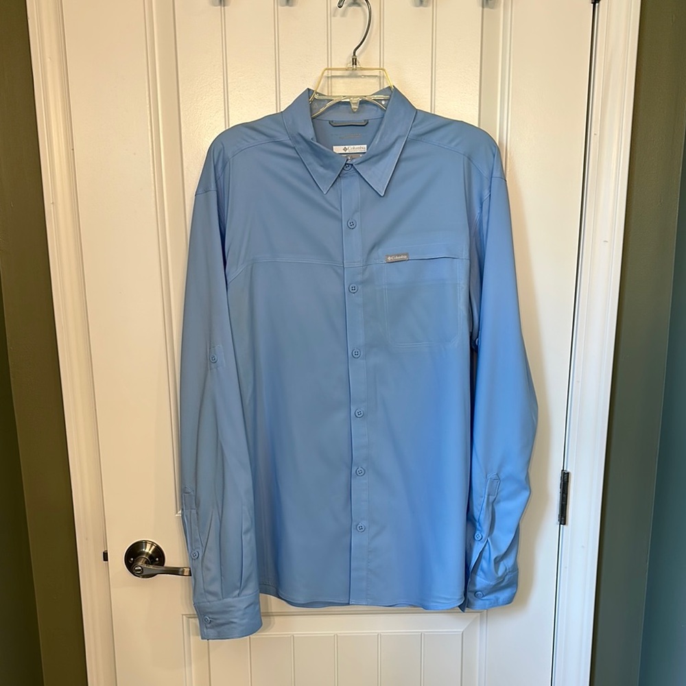 Columbia Omni-Shade Sky Blue Long Sleeve Shirt